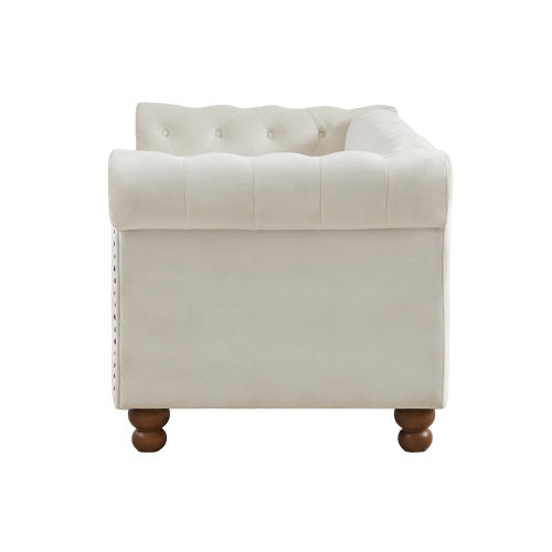 Classic Traditional Living Room Upholstered Sofa with high-tech Fabric Surface/ Chesterfield Tufted Fabric Sofa Couch