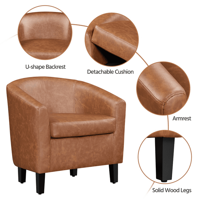 Barrel Accent Chair with Ottoman